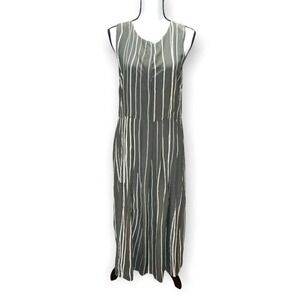Selected Femme Womens Green & Tan Stripe Maxi Dress Size 36 6
